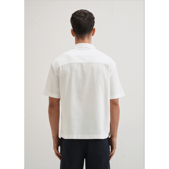 White Embroidery Cuban Collar Cotton Shirt White Embroidery Cuban Collar Cotton Shirt