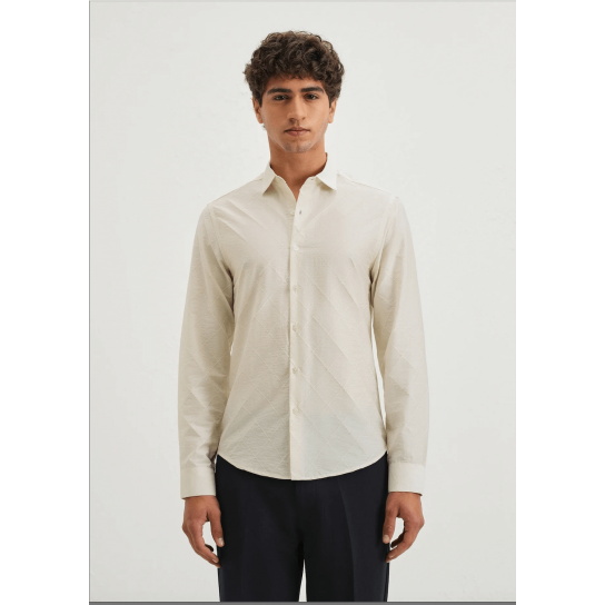 Off White Diamond Self Pattern Shirt Off White Diamond Self Pattern Shirt