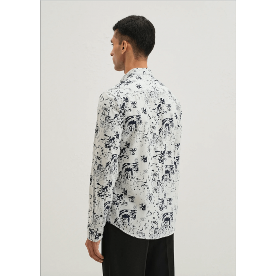 Pearl White Abstract Printed Shirt Pearl White Abstract Printed Shirt