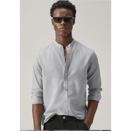 Light Grey Plain Cotton Shirt