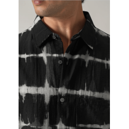 Black Boxy Fit Tie-Dye Printed Shirt