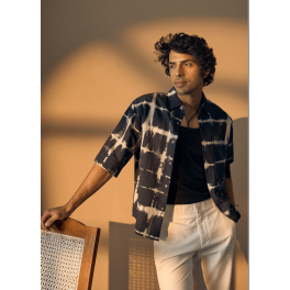 Black Boxy Fit Tie-Dye Printed Shirt