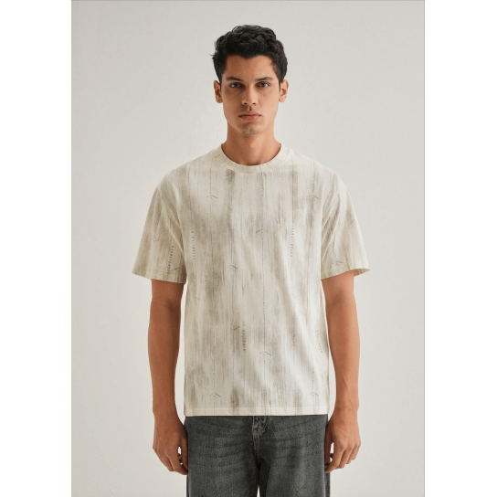 Cream Printed Oversized T-shirt Cream Printed Oversized T-shirt