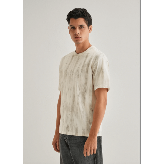 Cream Printed Oversized T-shirt Cream Printed Oversized T-shirt