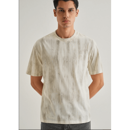 Cream Printed Oversized T-shirt Cream Printed Oversized T-shirt