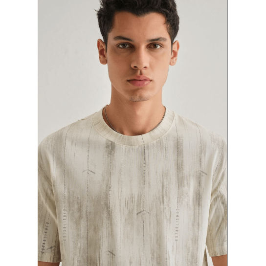 Cream Printed Oversized T-shirt Cream Printed Oversized T-shirt