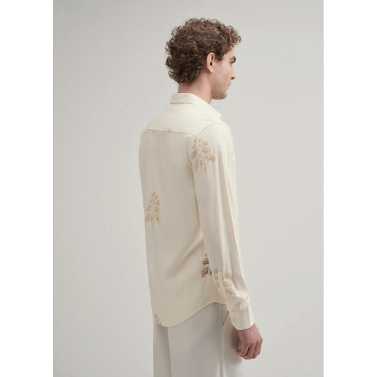 Cream Motif Embroidery Shirt Cream Motif Embroidery Shirt