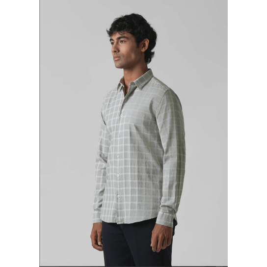 Light Green Cotton Check Shirt Light Green Cotton Check Shirt